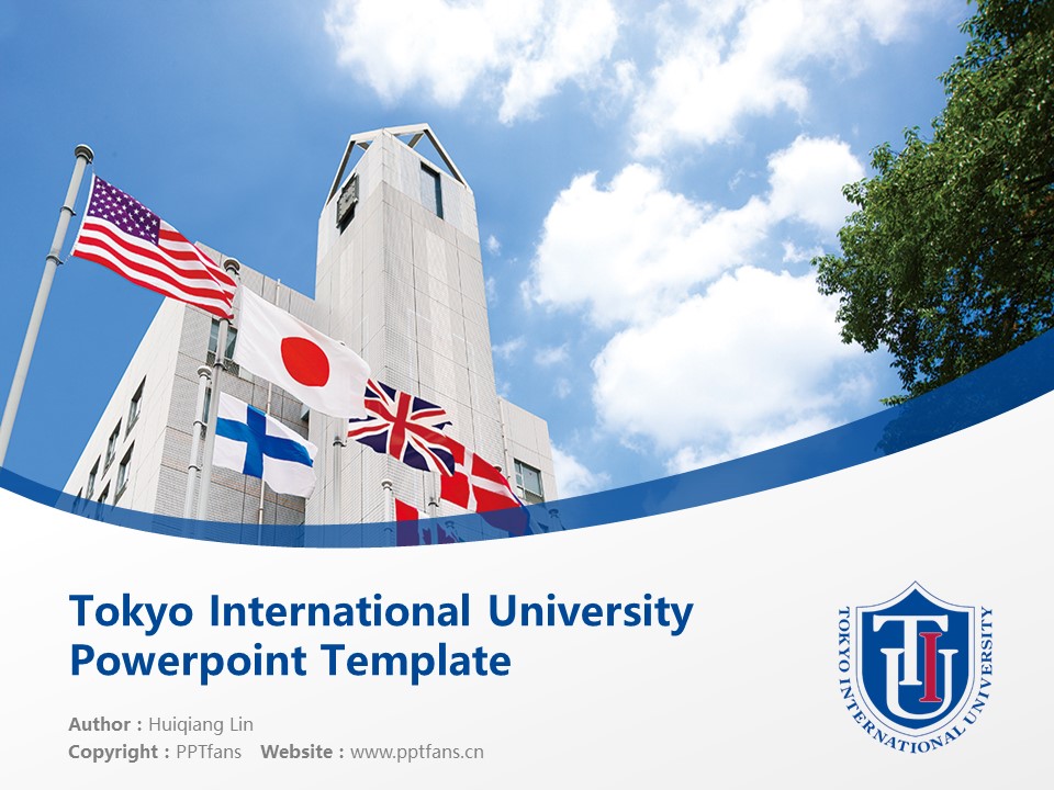 Tokyo International University  Powerpoint Template Download | 日本東京國際大學（別科）PPT模板下載_幻燈片預覽圖1