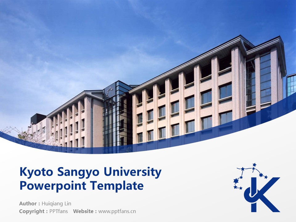 Kyoto Sangyo University Powerpoint Template Download | 京都產(chǎn)業(yè)大學PPT模板下載_幻燈片預覽圖1