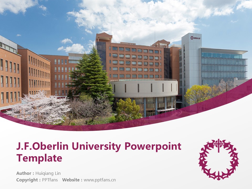 J.F.Oberlin University Powerpoint Template Download | 櫻美林大學(xué)PPT模板下載_幻燈片預(yù)覽圖1