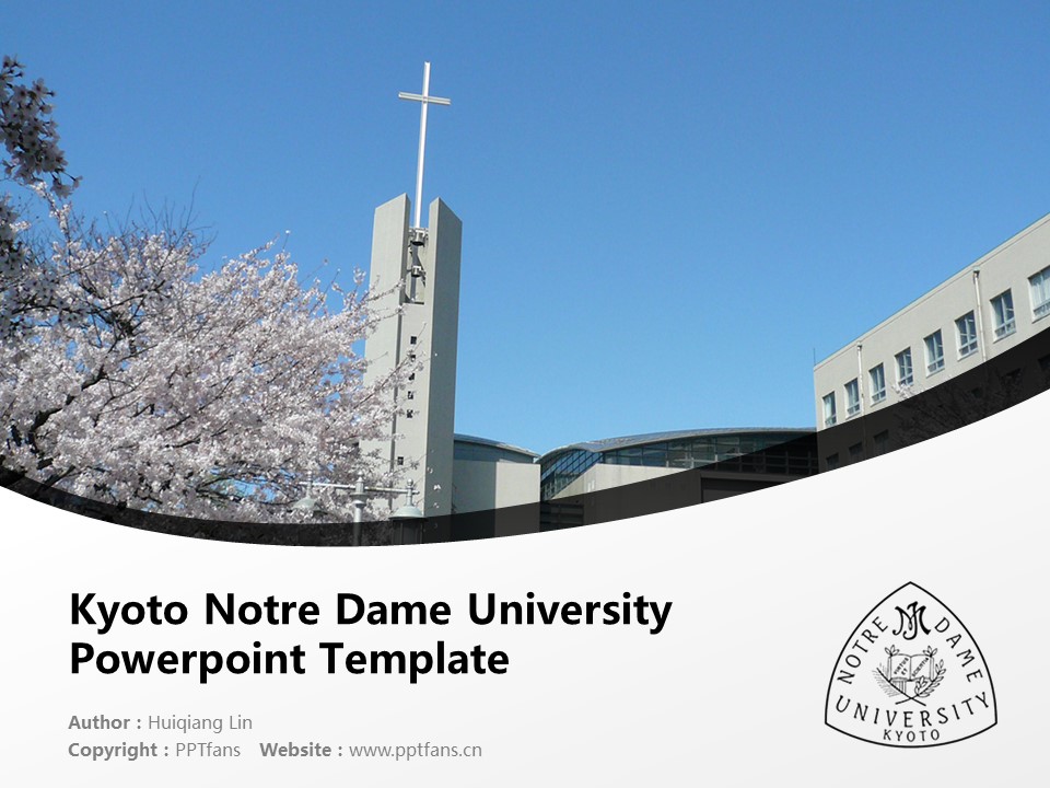 Kyoto Notre Dame University Powerpoint Template Download | 京都巴黎圣母院女子大學(xué)PPT模板下載_幻燈片預(yù)覽圖1