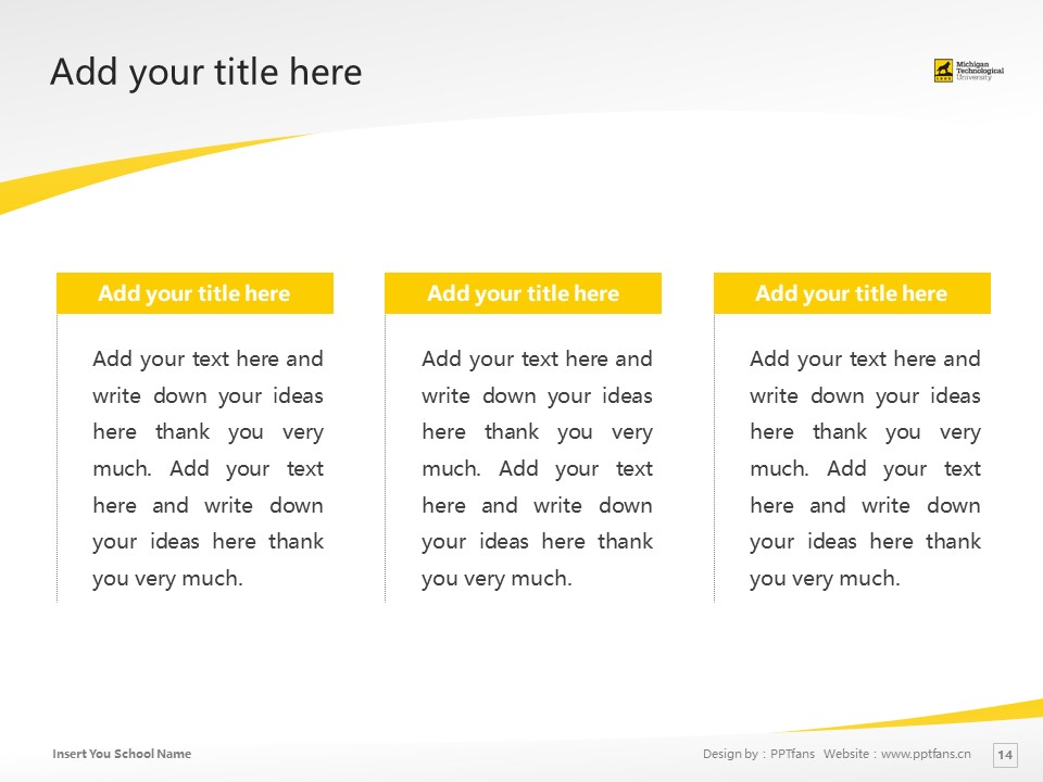 Michigan Technology University Powerpoint Template Download | 密歇根理工大學(xué)PPT模板下載_幻燈片預(yù)覽圖14