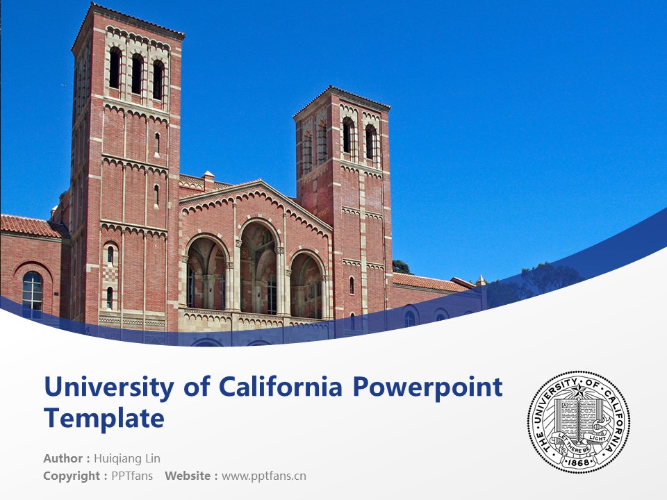 University of California Powerpoint Template Download | 加州河畔大學PPT模板下載_幻燈片預覽圖1