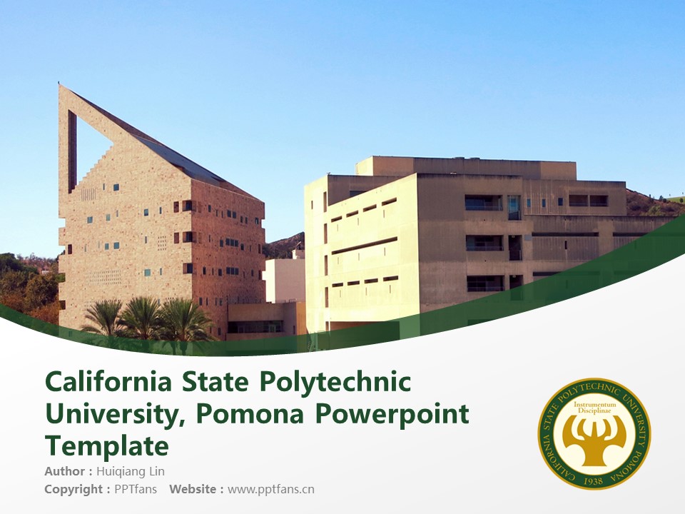 California State Polytechnic University, Pomona Powerpoint Template Download | 加州州立理工大學(xué)PPT模板下載_幻燈片預(yù)覽圖1