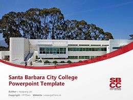 Santa Barbara City College Powerpoint Template Download | 美国圣巴巴拉城市学院PPT模板下载