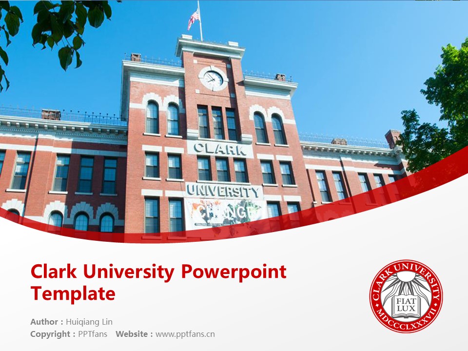 Clark University Powerpoint Template Download | 克拉克大學(xué)PPT模板下載_幻燈片預(yù)覽圖1