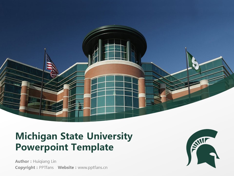 Michigan State University Powerpoint Template Download 密歇根州立大学PPT模板下载