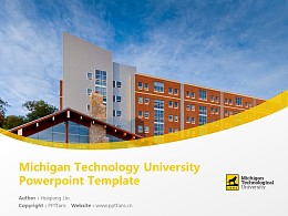 Michigan Technology University Powerpoint Template Download | 密歇根理工大学PPT模板下载