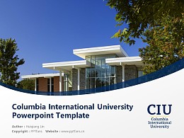 Columbia International University Powerpoint Template Download | 哥伦比亚国际大学PPT模板下载