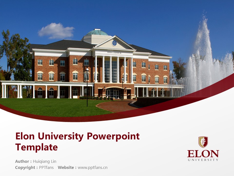 Elon University Powerpoint Template Download | 依隆大學PPT模板下載_幻燈片預覽圖1