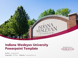Indiana Wesleyan University Powerpoint Template Download | 印第安纳卫斯理大学PPT模板下载