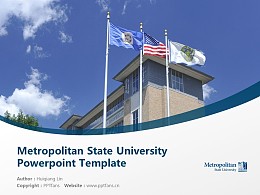 Metropolitan State University Powerpoint Template Download | 州立大都会大学PPT模板下载