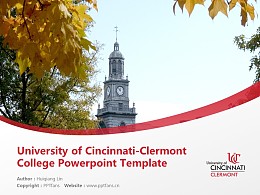 University of Cincinnati-Clermont College Powerpoint Template Download | 辛辛那提大学克莱尔芒特学院PPT模板下载