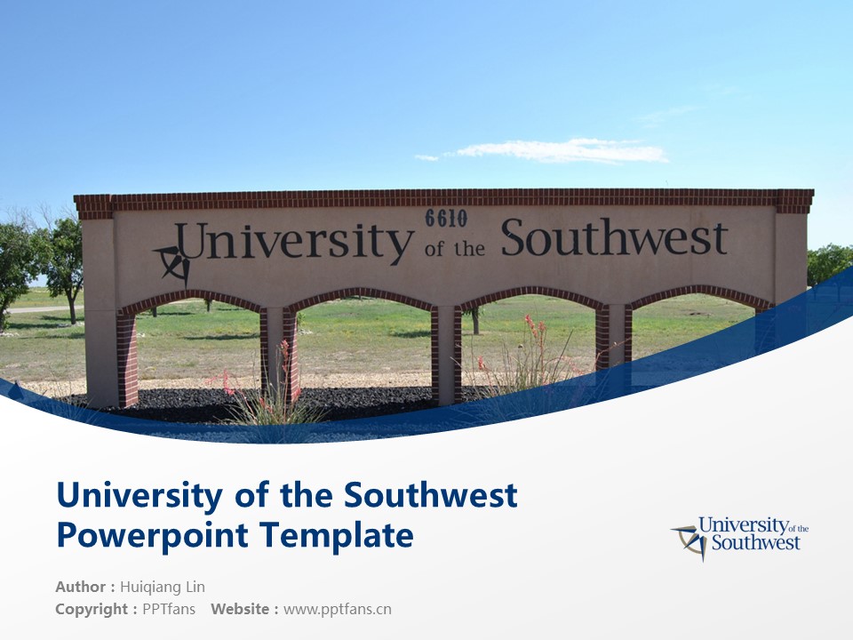 University of the Southwest Powerpoint Template Download | 西南學院PPT模板下載_幻燈片預覽圖1