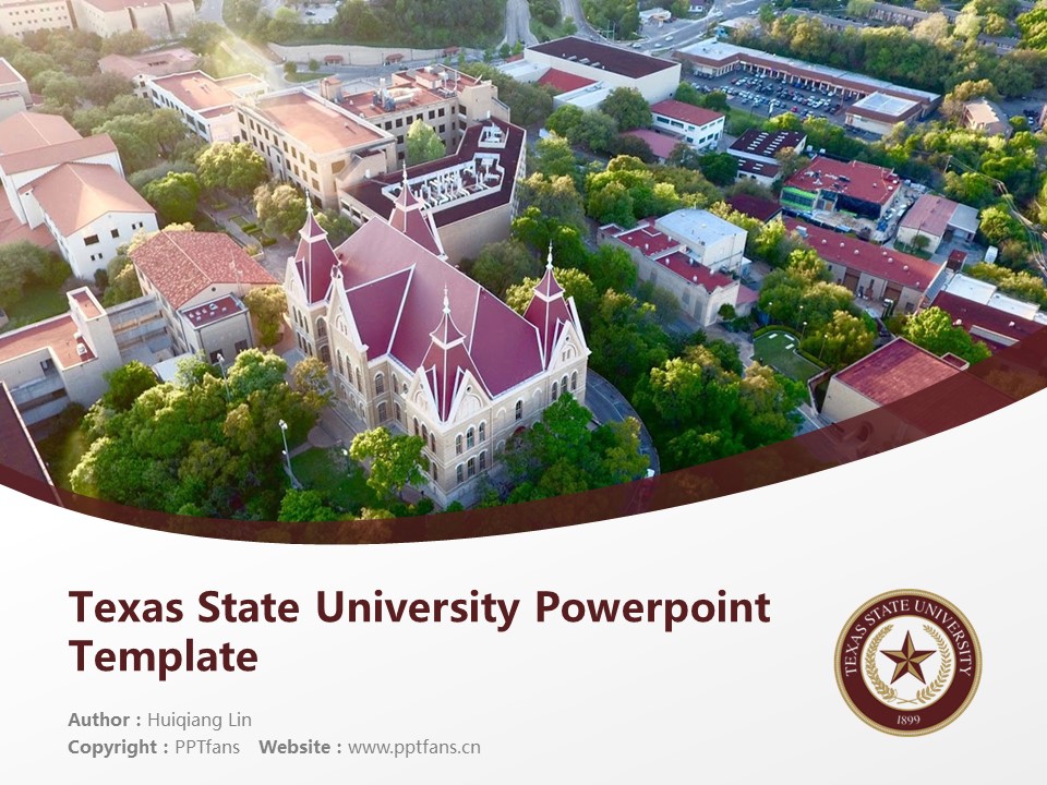 Texas State University Powerpoint Template Download | 西南德克薩斯州立大學PPT模板下載_幻燈片預覽圖1