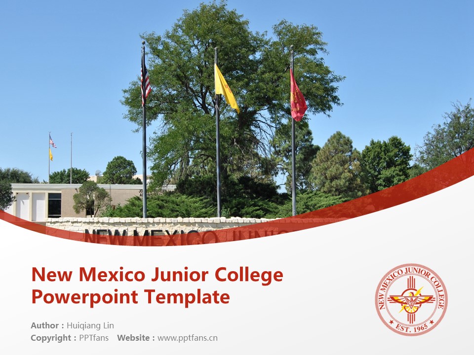 New Mexico Junior College Powerpoint Template Download | 新墨西哥初級學院PPT模板下載_幻燈片預覽圖1