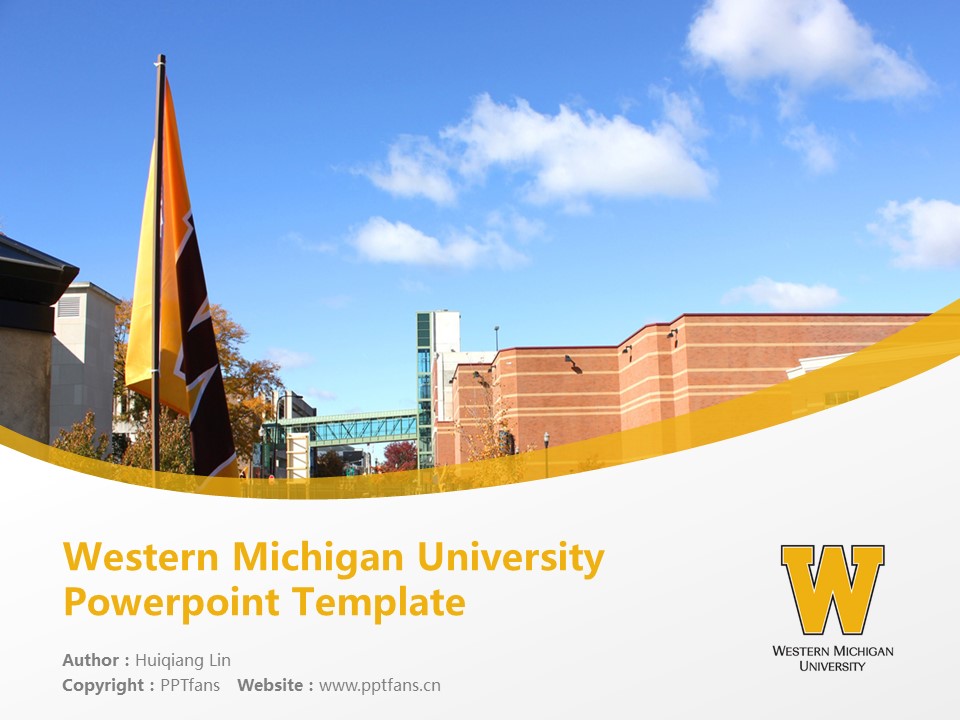 Western Michigan University Powerpoint Template Download | 西密歇根大學PPT模板下載_幻燈片預覽圖1