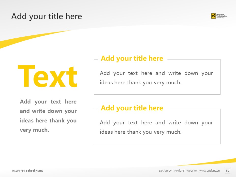 Michigan Technology University Powerpoint Template Download | 密歇根理工大學(xué)PPT模板下載_幻燈片預(yù)覽圖16