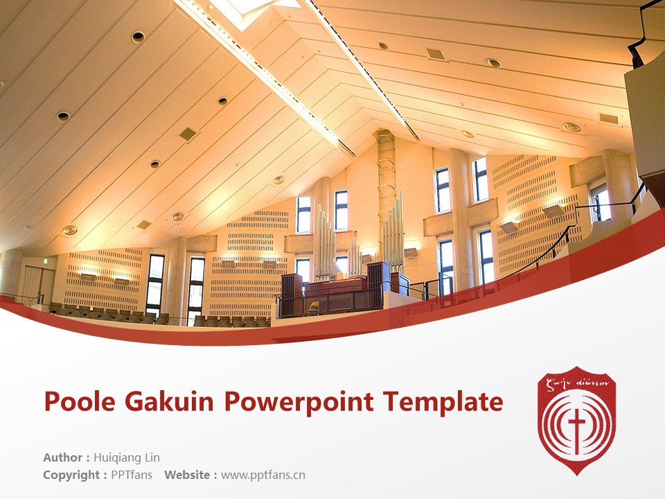 Poole Gakuin Powerpoint Template Download | 普尔学院大学PPT模板下载_幻灯片预览图1