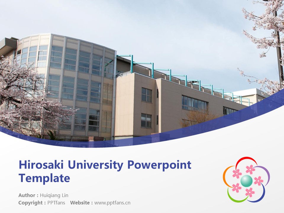 Hirosaki University Powerpoint Template Download | 弘前大学PPT模板下载_幻灯片预览图1