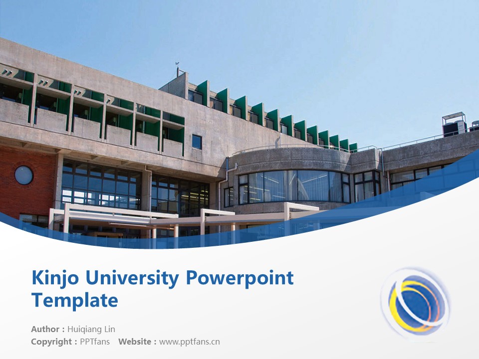 Kinjo University Powerpoint Template Download | 金城大学PPT模板下载_幻灯片预览图1