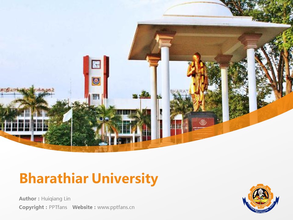 Bharathiar University powerpoint template download | 巴拉蒂尔大学PPT模板下载_幻灯片预览图1