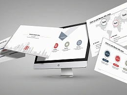 城市建筑简约商务风年度总结iSlidePPT模板下载