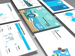 度假旅游自然清新风 PPT模板下载