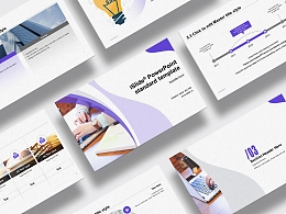 紫色简约商务风述职报告 PPT模板下载