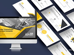 黑白建筑时尚商务风 分析报告PPT iSlide模板下载