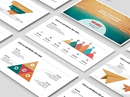 清新自然海滩风演讲演说PPT模板下载