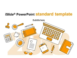 温暖橙色手绘学习用品校园相关 PPT模板下载