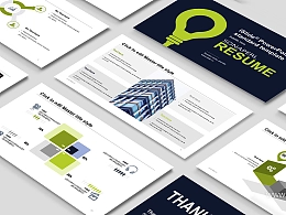 无限创意绿色灯泡论文答辩 iSlidePPT模板下载