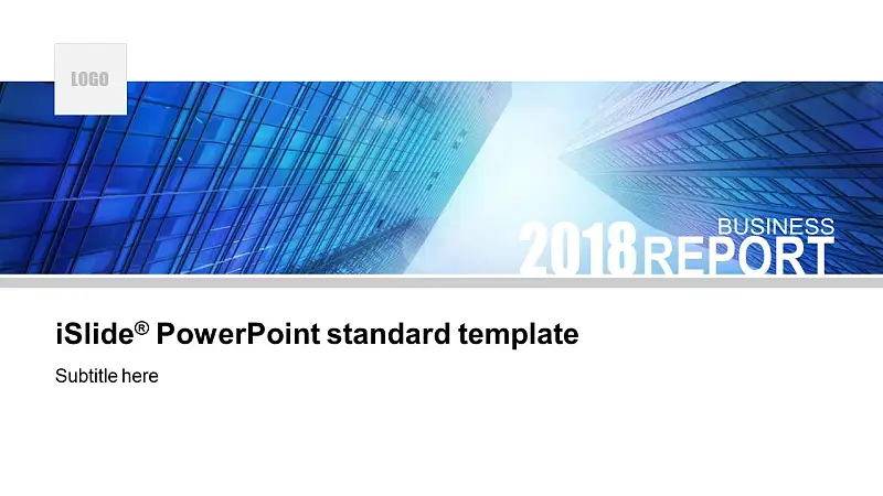 蓝色的建筑简约商务风公司简介 PPT模板下载_预览图1