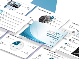 蓝色简约线条开题报告 PPT模板下载