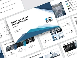 蓝色简约线条开题报告iSlide PPT模板下载