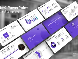 紫色简约商务工作PPT模板下载