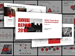 红黑冷淡简约商务风主题PPT模板下载