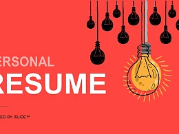 红色创意个人求职简历模板PPT模板下载