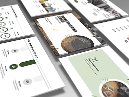 清新绿色简约商务摄影作品展示PPT模板下载