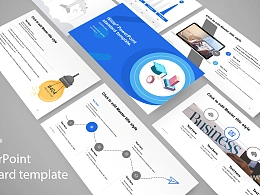 蓝色扁平商务主题工作规划PPT模板下载