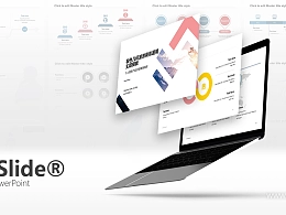 粉色几何波浪商务通用PPT模板下载