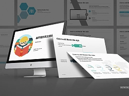 卡通扁平简约风教学课件PPT模板下载