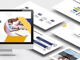 黄色简约清新总结报告PPT模板下载