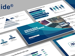 蓝色流畅线条商务报告PPT模板下载