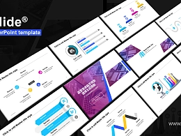 iSlide蓝紫渐变扁平商务工作规划PPT模板下载