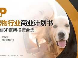 宠物行业商业计划书PPT模板-150页全套Business Plan标准框架合集PPT模板